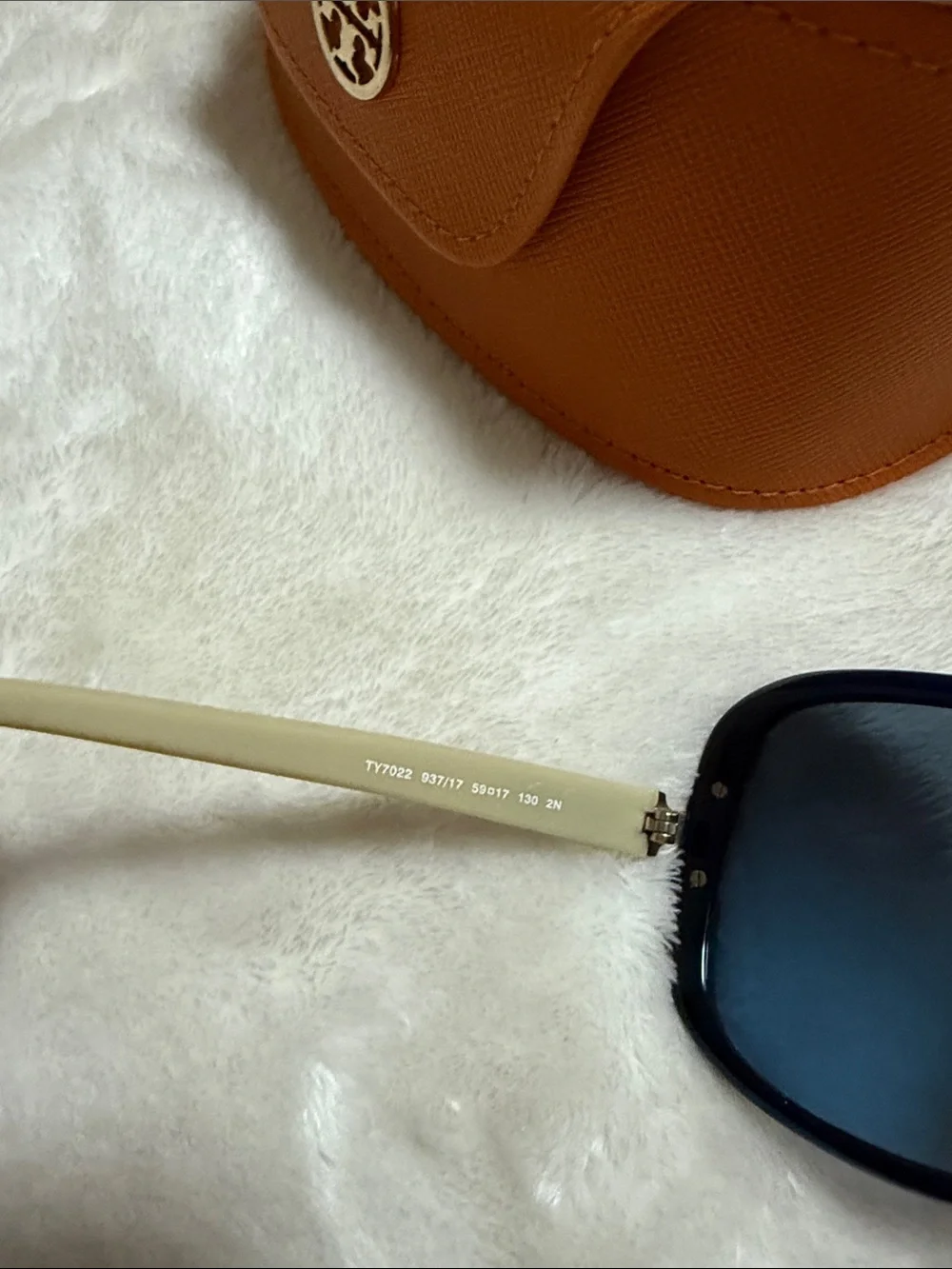 Tory Burch Black Frame Sunglasses with Orange Case
